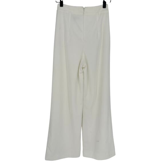 Lulus New! White Wide-Leg Pants High Waisted Back Zipper Vacay Workwear XS - Picture 2 of 7